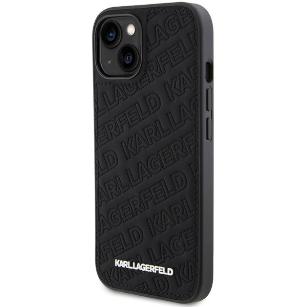 Karl Lagerfeld - Diagonal Quilted K Pattern (KLHCP15SPQKPMK) - iPhone 15 - Black