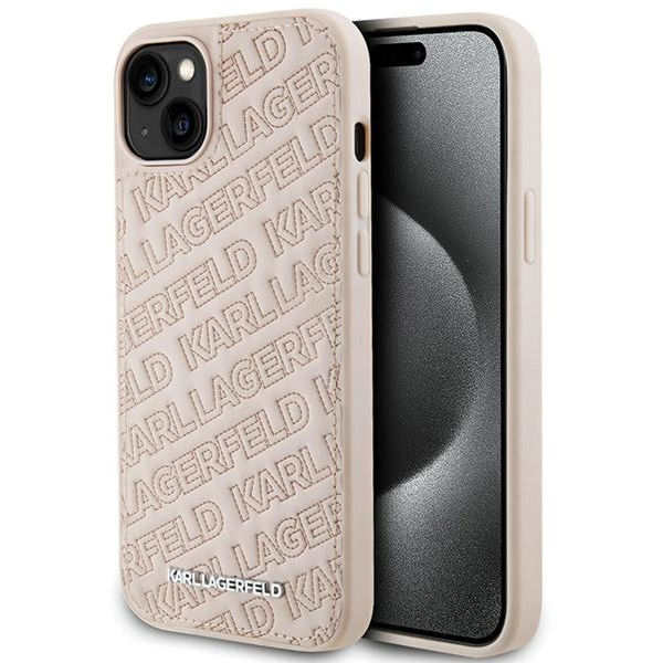 Karl Lagerfeld - Diagonal Quilted K Pattern (KLHCP15SPQKPMP) - iPhone 15 - Pink