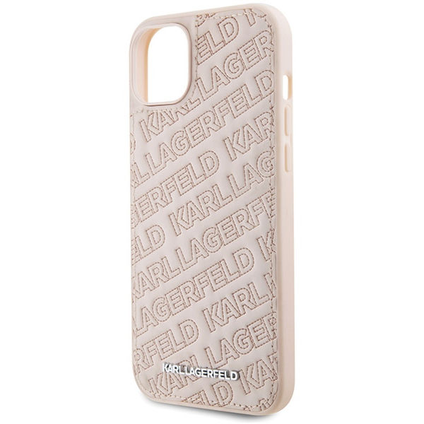 Karl Lagerfeld - Diagonal Quilted K Pattern (KLHCP15SPQKPMP) - iPhone 15 - Pink