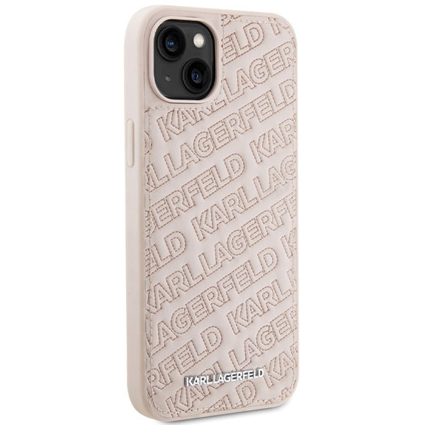 Karl Lagerfeld - Diagonal Quilted K Pattern (KLHCP15SPQKPMP) - iPhone 15 - Pink