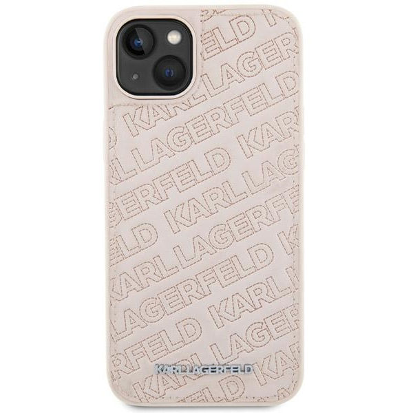 Karl Lagerfeld - Diagonal Quilted K Pattern (KLHCP15SPQKPMP) - iPhone 15 - Pink