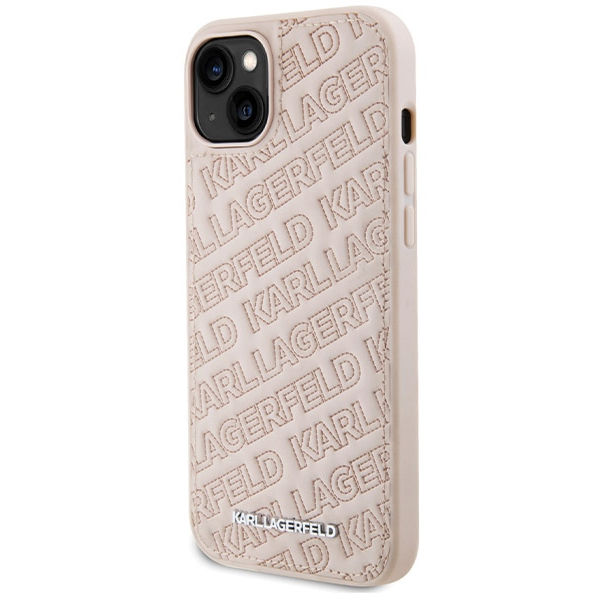Karl Lagerfeld - Diagonal Quilted K Pattern (KLHCP15SPQKPMP) - iPhone 15 - Pink