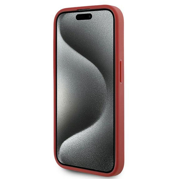 Karl Lagerfeld - Diagonal Quilted Script (KLHCP15XPQDSMGR) - iPhone 15 Pro Max - Red
