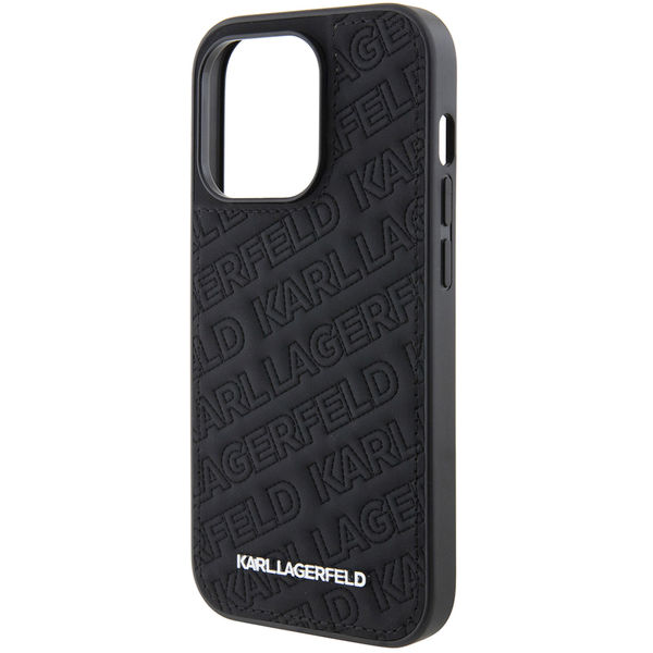 Karl Lagerfeld - Diagonal Quilted K Pattern (KLHCP15XPQKPMK) - iPhone 15 Pro Max - Black