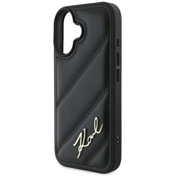 Karl Lagerfeld - Diagonal Quilted (KLHCP16SPQDSMGK) - iPhone 16 - Black
