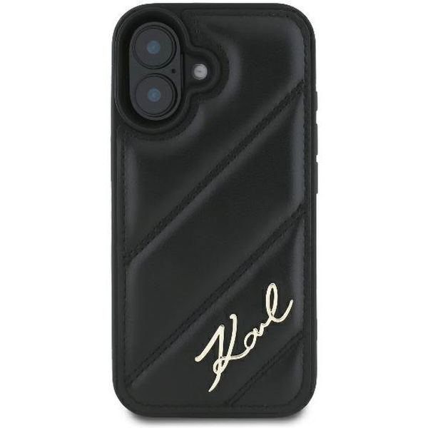 Karl Lagerfeld - Diagonal Quilted (KLHCP16SPQDSMGK) - iPhone 16 - Black