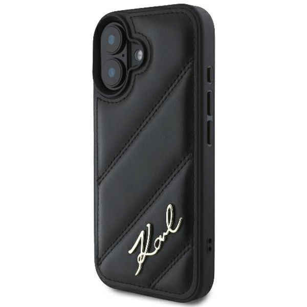Karl Lagerfeld - Diagonal Quilted (KLHCP16SPQDSMGK) - iPhone 16 - Black
