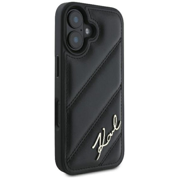 Karl Lagerfeld - Diagonal Quilted (KLHCP16SPQDSMGK) - iPhone 16 - Black