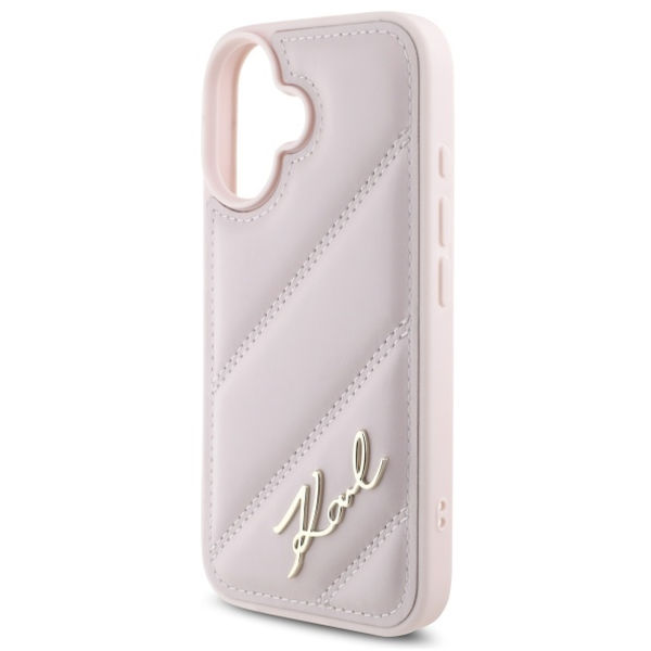 Karl Lagerfeld - Diagonal Quilted (KLHCP16SPQDSMGP) - iPhone 16 - Pink