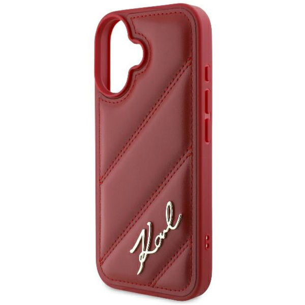 Karl Lagerfeld - Diagonal Quilted (KLHCP16SPQDSMGR) - iPhone 16 - Red