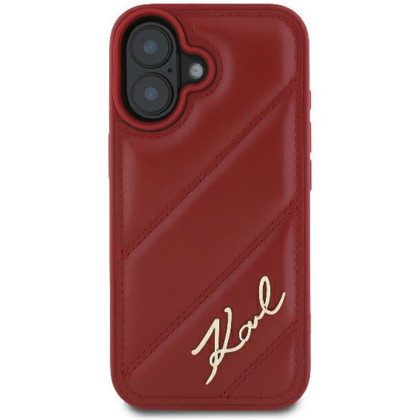 Karl Lagerfeld - Diagonal Quilted (KLHCP16SPQDSMGR) - iPhone 16 - Red