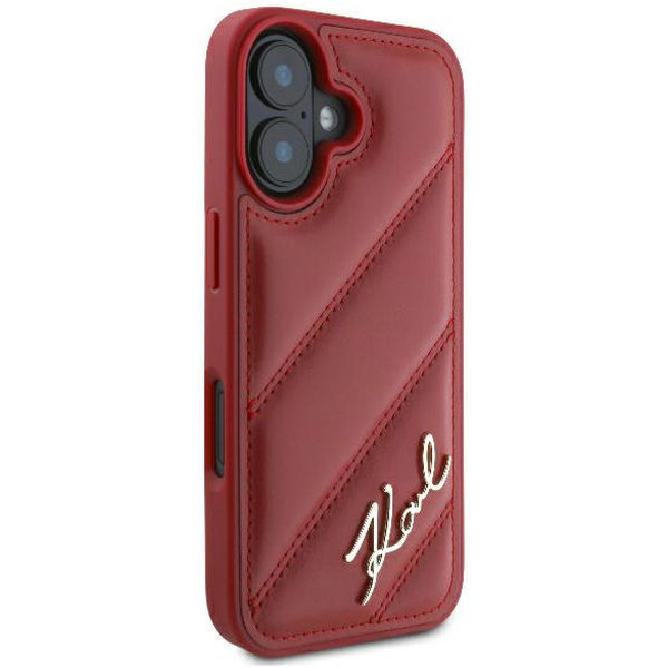 Karl Lagerfeld - Diagonal Quilted (KLHCP16SPQDSMGR) - iPhone 16 - Red