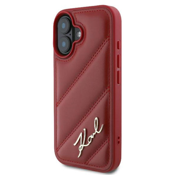 Karl Lagerfeld - Diagonal Quilted (KLHCP16SPQDSMGR) - iPhone 16 - Red