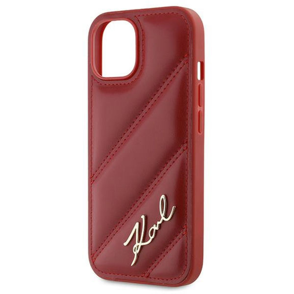 Karl Lagerfeld - Diagonal Quilted Script (KLHCP15SPQDSMGR) - iPhone 15 - Red