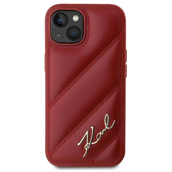 Karl Lagerfeld - Diagonal Quilted Script (KLHCP15SPQDSMGR) - iPhone 15 - Red