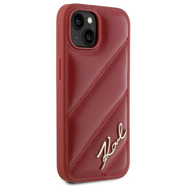 Karl Lagerfeld - Diagonal Quilted Script (KLHCP15SPQDSMGR) - iPhone 15 - Red