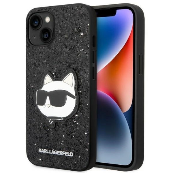 Karl Lagerfeld - Hardcase Glitter (KLHCP14MG2CPK) - iPhone 14 Plus - Choupette Patch