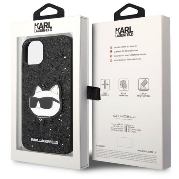 Karl Lagerfeld - Hardcase Glitter (KLHCP14MG2CPK) - iPhone 14 Plus - Choupette Patch