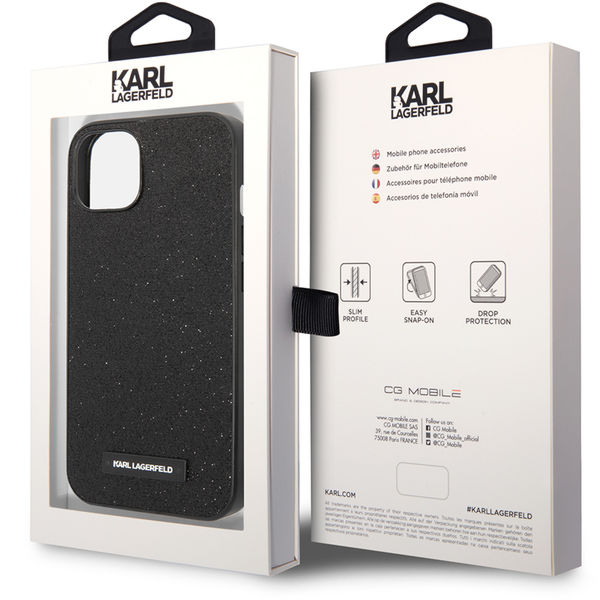Karl Lagerfeld - Hardcase Glitter (KLHCP14MG2ELK) - iPhone 14 Plus - Plaque Logo
