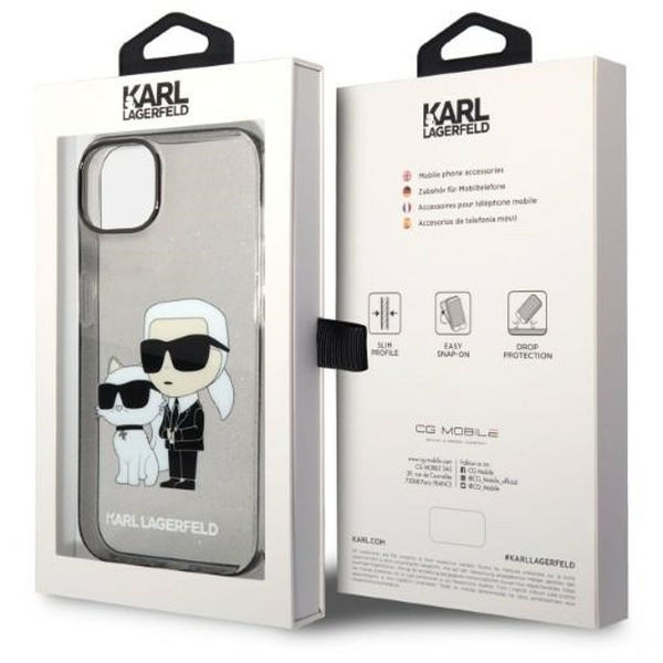 Karl Lagerfeld - Hardcase Glitter (KLHCP14MHNKCTGK) - iPhone 14 Plus - Karl&Choupette