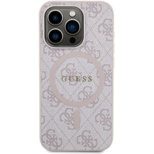 Guess - 4G Collection Leather MagSafe (GUHMP15LG4GFRP) - iPhone 15 Pro - Pink