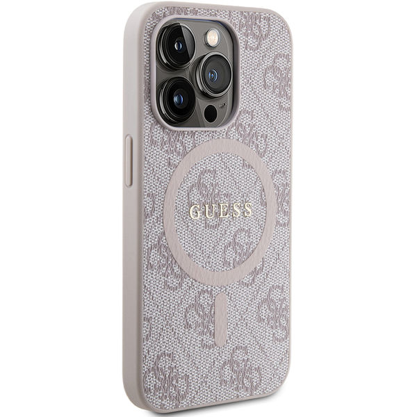 Guess - 4G Collection Leather MagSafe (GUHMP15LG4GFRP) - iPhone 15 Pro - Pink