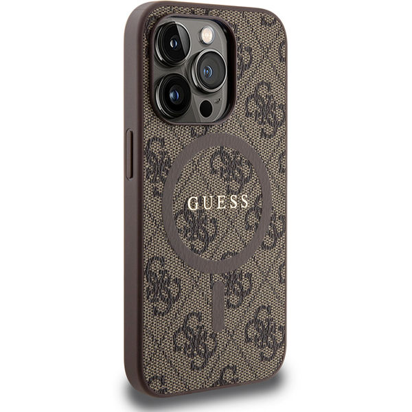 Guess - 4G Collection Leather MagSafe (GUHMP15LG4GFRW) - iPhone 15 Pro - Brown