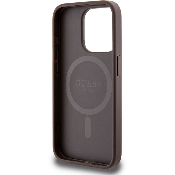 Guess - 4G Collection Leather MagSafe (GUHMP15LG4GFRW) - iPhone 15 Pro - Brown