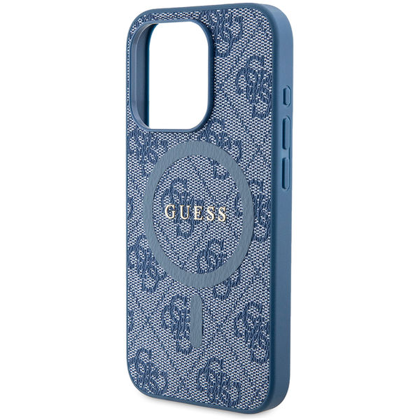 Guess - 4G Collection Leather MagSafe (GUHMP15LG4GFRB) - iPhone 15 Pro - Blue