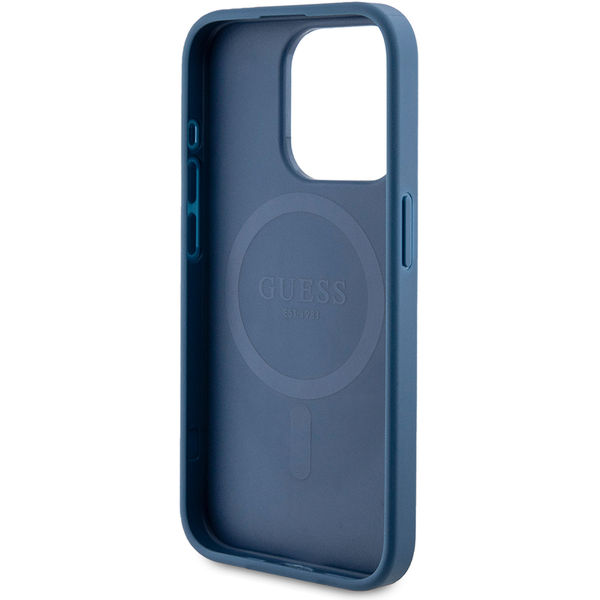 Guess - 4G Collection Leather MagSafe (GUHMP15LG4GFRB) - iPhone 15 Pro - Blue