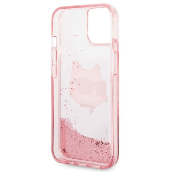 Karl Lagerfeld - Hardcase Glitter (KLHCP14MLNCHCP) - iPhone 14 Plus - Pink Choupette Head