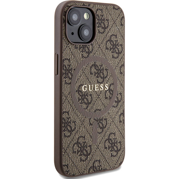 Guess - 4G Collection Leather MagSafe (GUHMP15MG4GFRW) - iPhone 15 Plus - Brown