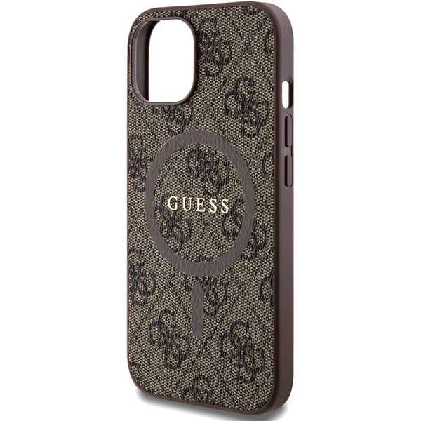 Guess - 4G Collection Leather MagSafe (GUHMP15MG4GFRW) - iPhone 15 Plus - Brown