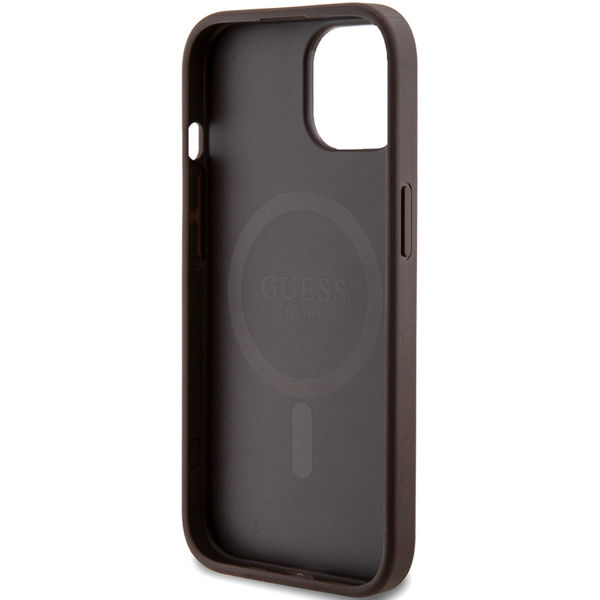 Guess - 4G Collection Leather MagSafe (GUHMP15MG4GFRW) - iPhone 15 Plus - Brown