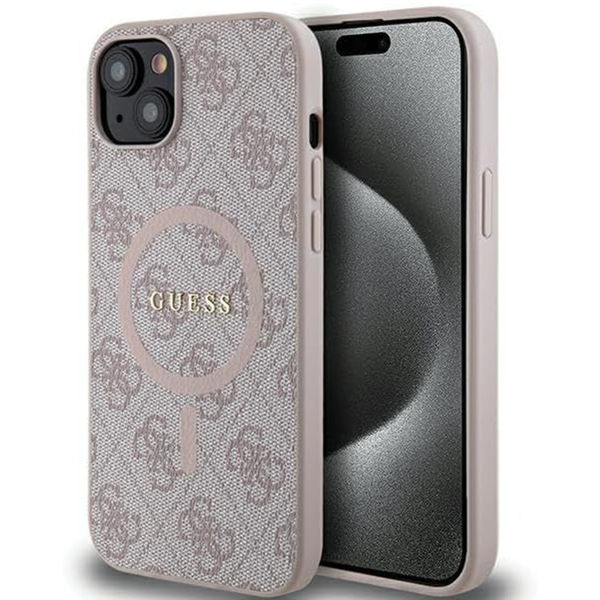 Guess - 4G Collection Leather MagSafe (GUHMP15SG4GFRP) - iPhone 15 - Pink