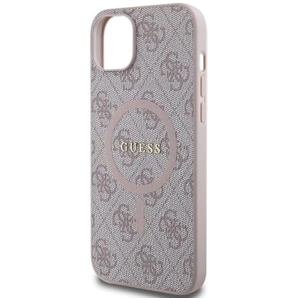 Guess - 4G Collection Leather MagSafe (GUHMP15SG4GFRP) - iPhone 15 - Pink