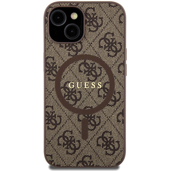 Guess - 4G Collection Leather MagSafe (GUHMP15SG4GFRW) - iPhone 15 - Brown