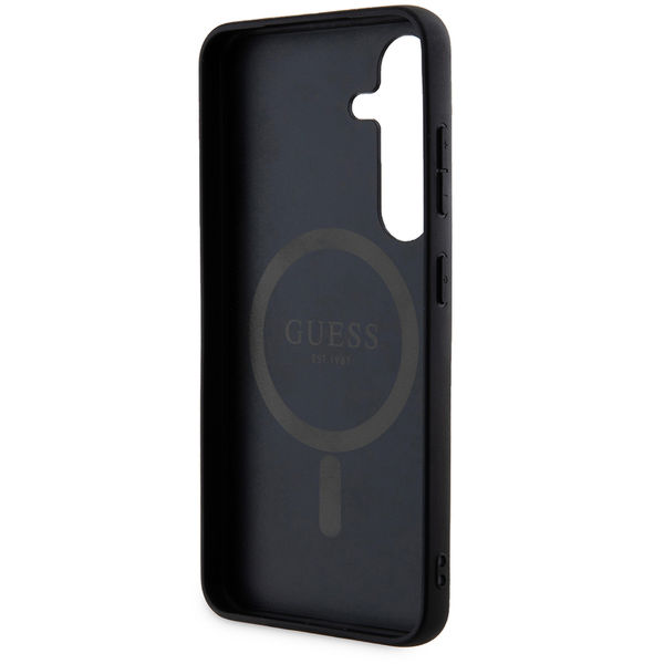 Guess - 4G Collection Leather MagSafe (GUHMS24MG4GFRK) - Samsung Galaxy S24 Plus - Black
