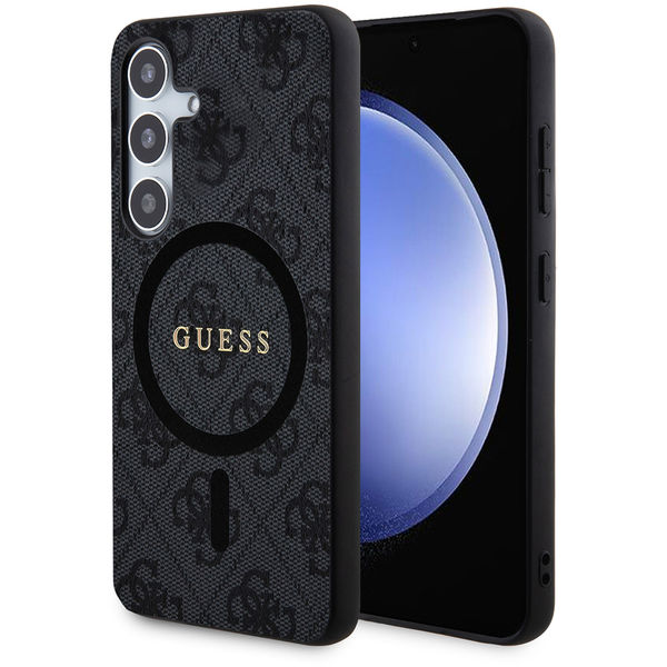 Guess - 4G Collection Leather MagSafe (GUHMS24SG4GFRK) - Samsung Galaxy S24 - Black