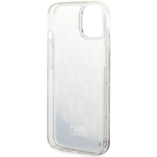 Karl Lagerfeld - Hardcase Liquid Glitter (KLHCP14SLMNMS) - iPhone 14 - Silver Monogram