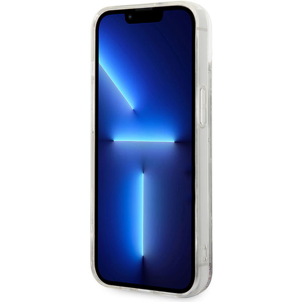 Karl Lagerfeld - Hardcase Liquid Glitter (KLHCP14SLMNMS) - iPhone 14 - Silver Monogram