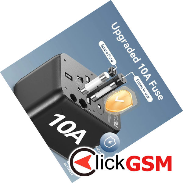 Vention - Travel Adapter (FJEB0) - Type-C, 2x USB, EU, UK, AUS, US, 20W, Fast Charging, Compact - Black