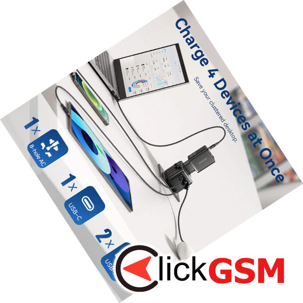 Vention - Travel Adapter (FJEB0) - Type-C, 2x USB, EU, UK, AUS, US, 20W, Fast Charging, Compact - Black