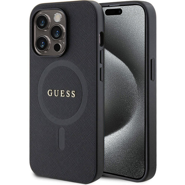 Guess - Saffiano MagSafe (GUHMP15LPSAHMCK) - iPhone 15 Pro - Black