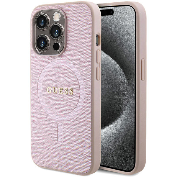 Guess - Saffiano MagSafe (GUHMP15LPSAHMCP) - iPhone 15 Pro - Pink