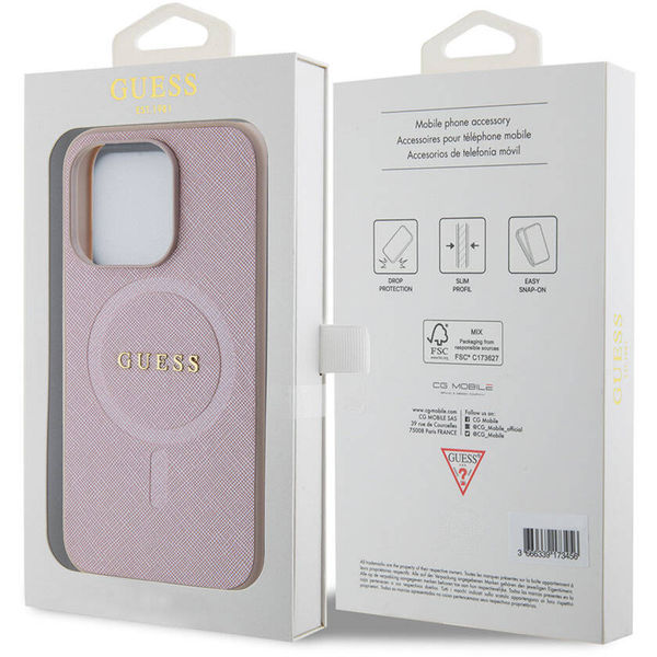 Guess - Saffiano MagSafe (GUHMP15LPSAHMCP) - iPhone 15 Pro - Pink