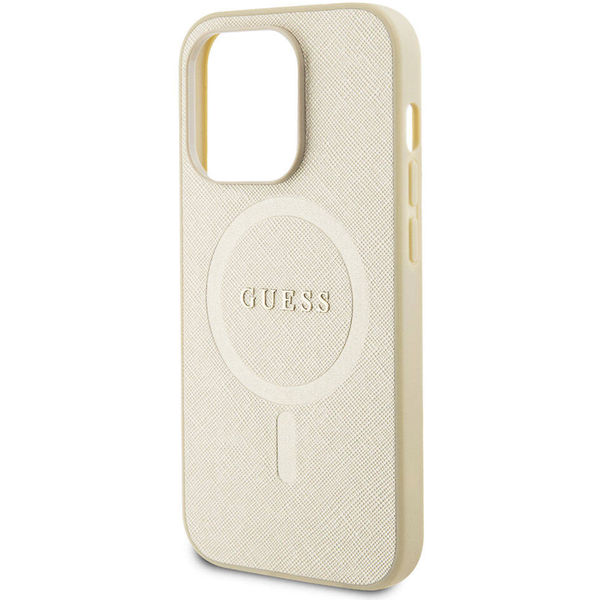Guess - Saffiano MagSafe (GUHMP15LPSAHMCB) - iPhone 15 Pro - Gold