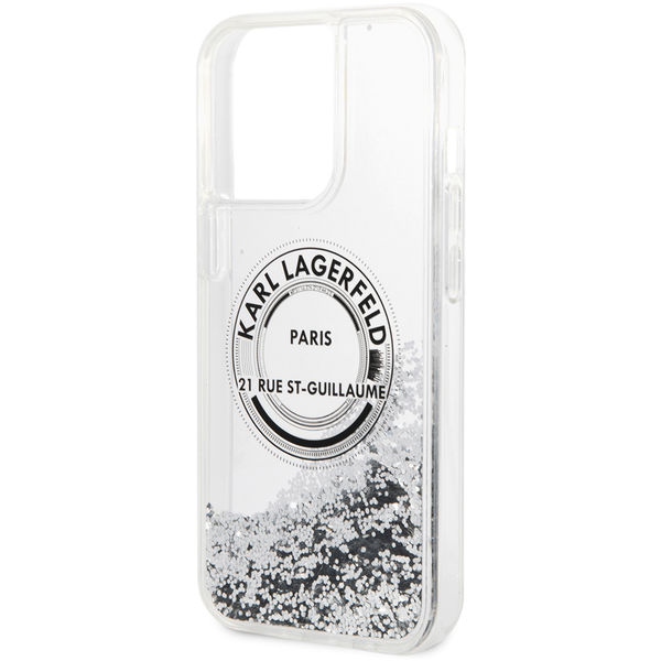 Karl Lagerfeld - Hardcase Liquid Glitter (KLHCP14XLCRSGRS) - iPhone 14 Pro Max - Silver RSG