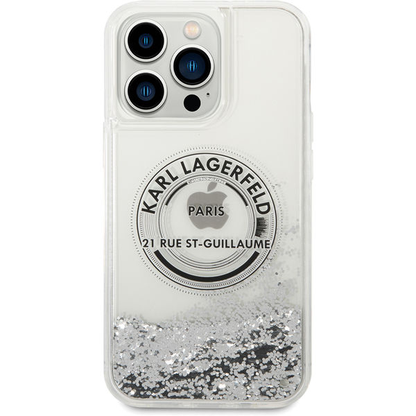 Karl Lagerfeld - Hardcase Liquid Glitter (KLHCP14XLCRSGRS) - iPhone 14 Pro Max - Silver RSG