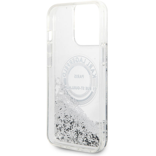 Karl Lagerfeld - Hardcase Liquid Glitter (KLHCP14XLCRSGRS) - iPhone 14 Pro Max - Silver RSG